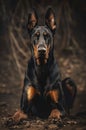 Black and tan Dobermann dog. Royalty Free Stock Photo